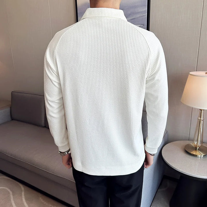 Men's Elastic Polo Sweater