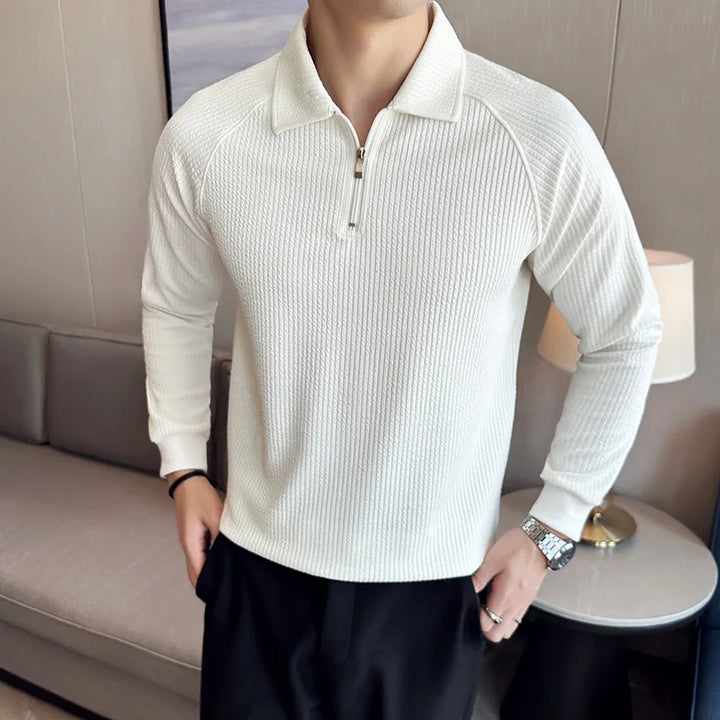 Men's Elastic Polo Sweater