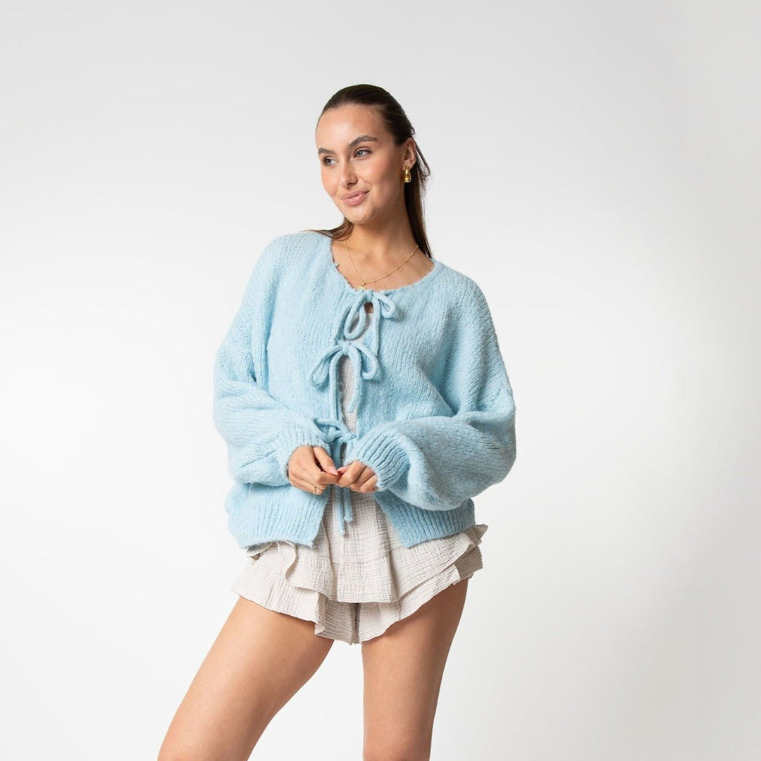 Oversized CozyGlam Cardigan with Bows