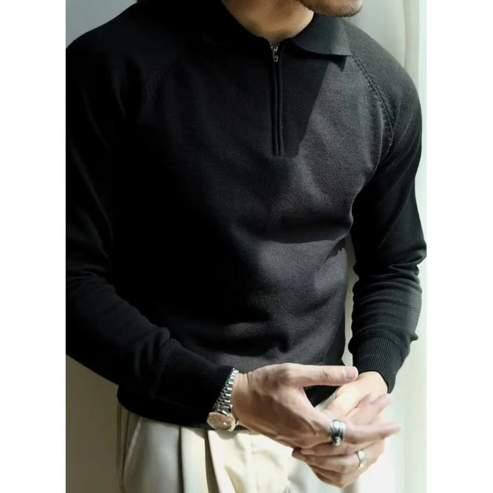 Retro Knit Polo Sweater