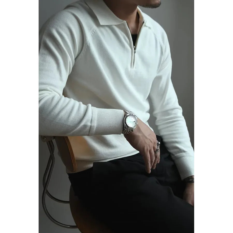 Retro Knit Polo Sweater