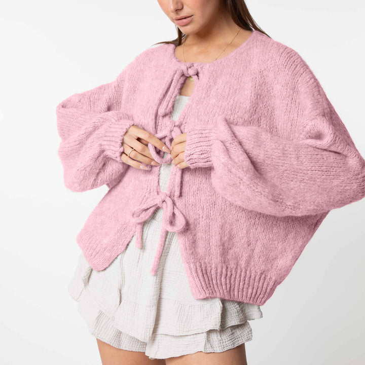 Oversized CozyGlam Cardigan with Bows