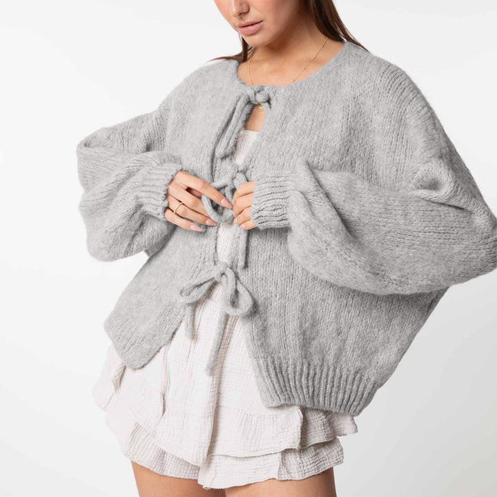 Oversized CozyGlam Cardigan with Bows